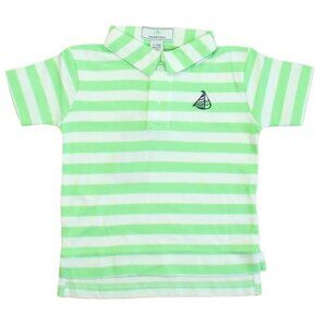 Classic Prep Green and White 3T  Striped Polo Shirt
